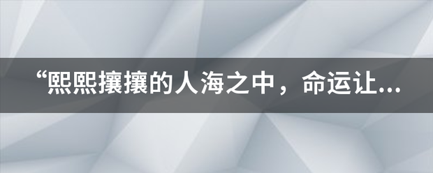 “熙熙攘攘的人海月之中，命运让我们相聚，繁华都市的日升日落”这首歌的歌词是什么？