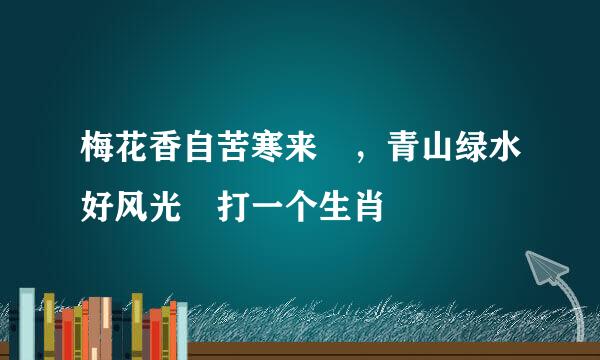 梅花香自苦寒来 ，青山绿水好风光 打一个生肖