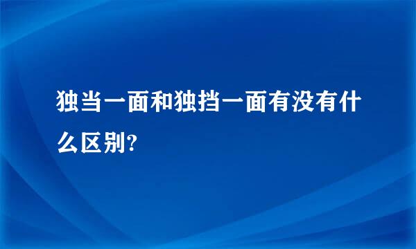 独当一面和独挡一面有没有什么区别?