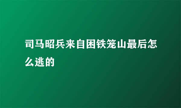 司马昭兵来自困铁笼山最后怎么逃的