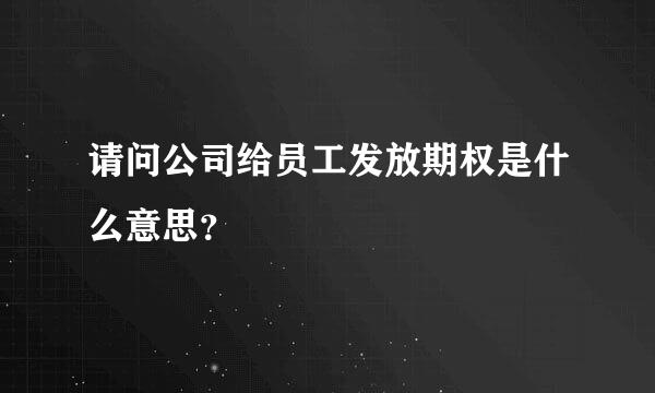 请问公司给员工发放期权是什么意思？