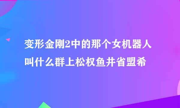 变形金刚2中的那个女机器人叫什么群上松权鱼井省盟希