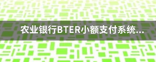 农业银行BTER小额支付系统是什么意思？什么是小额支付系统？