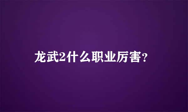 龙武2什么职业厉害？