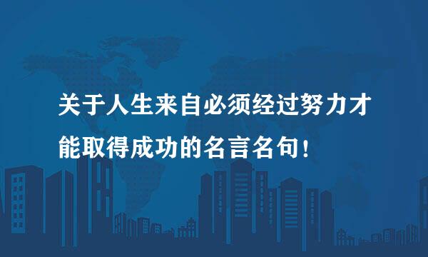 关于人生来自必须经过努力才能取得成功的名言名句！