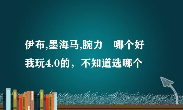 伊布,墨海马,腕力 哪个好 我玩4.0的，不知道选哪个