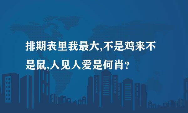 排期表里我最大,不是鸡来不是鼠,人见人爱是何肖？