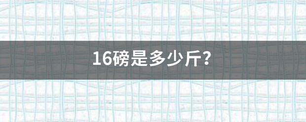 16磅是多少斤？即