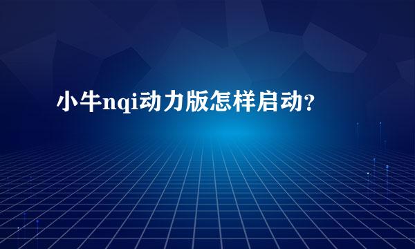 小牛nqi动力版怎样启动？