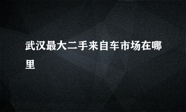 武汉最大二手来自车市场在哪里