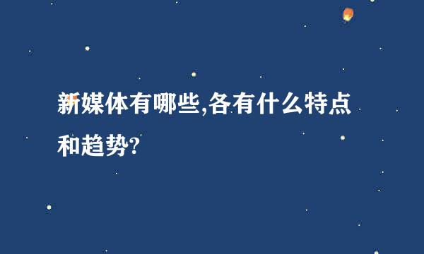 新媒体有哪些,各有什么特点和趋势?