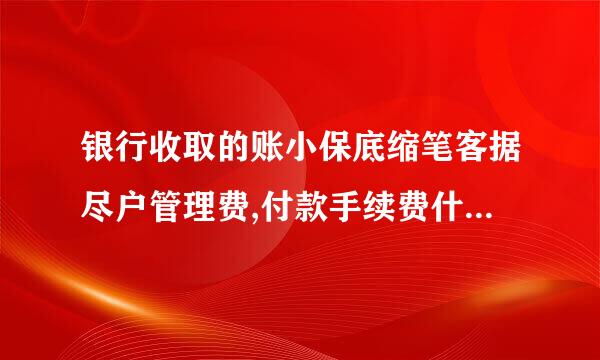 银行收取的账小保底缩笔客据尽户管理费,付款手续费什么的分别计入什么科目?