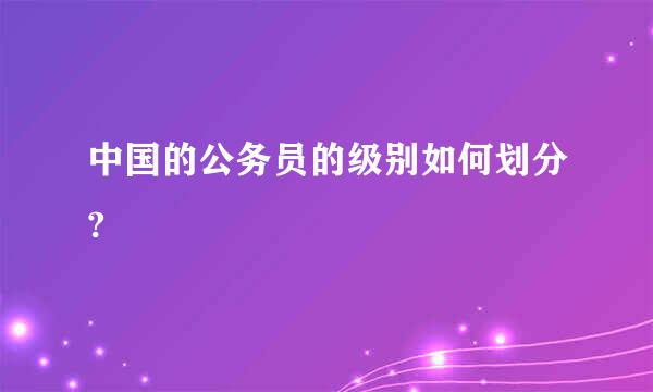 中国的公务员的级别如何划分?