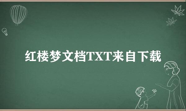 红楼梦文档TXT来自下载