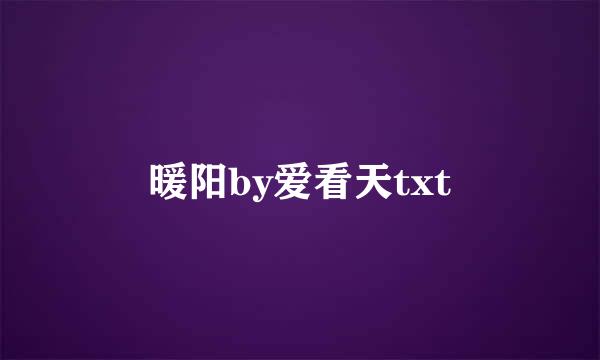 暖阳by爱看天txt