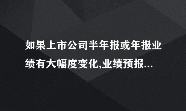 如果上市公司半年报或年报业绩有大幅度变化,业绩预报要提前多少时间出?