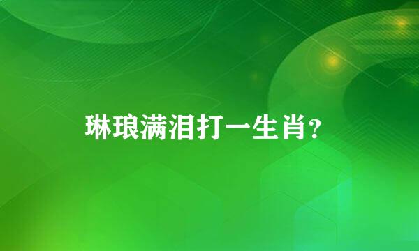 琳琅满泪打一生肖？