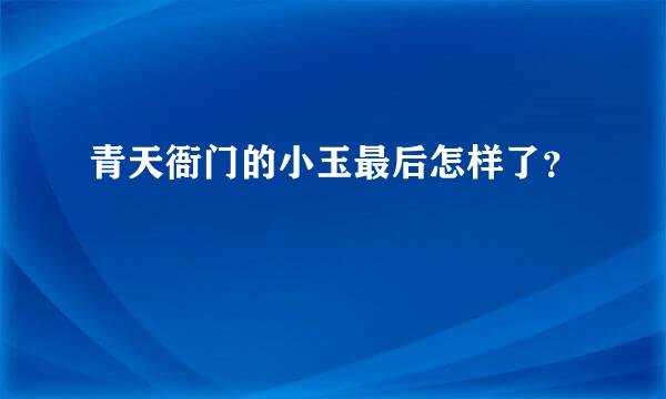 青天衙门的小玉最后怎样了？