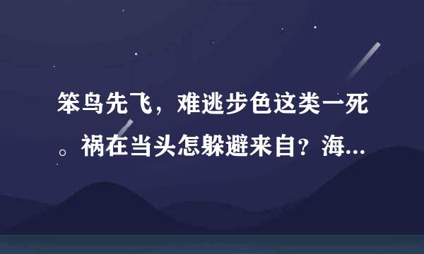 笨鸟先飞，难逃步色这类一死。祸在当头怎躲避来自？海阔天空，脚踏实地。鸟为食亡堪永记！是指什么生肖