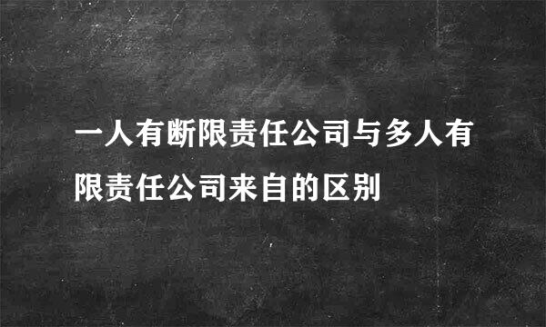 一人有断限责任公司与多人有限责任公司来自的区别