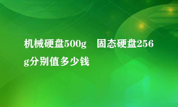 机械硬盘500g 固态硬盘256g分别值多少钱