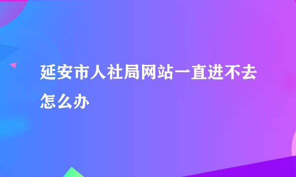 延安市人社局网站一直进不去怎么办