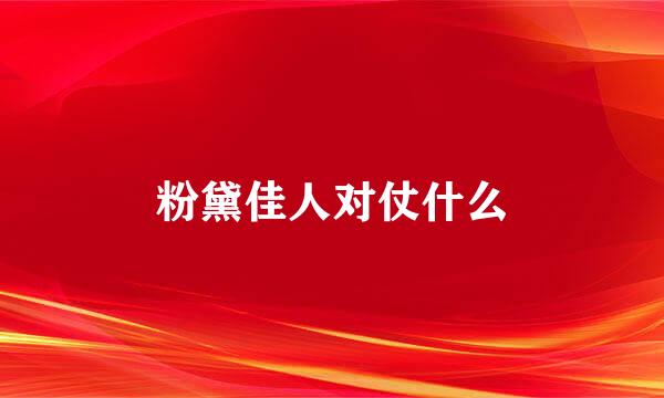 粉黛佳人对仗什么