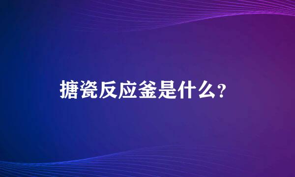 搪瓷反应釜是什么？