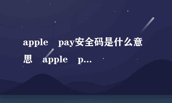 apple pay安全码是什么意思 apple pay安全码在哪里