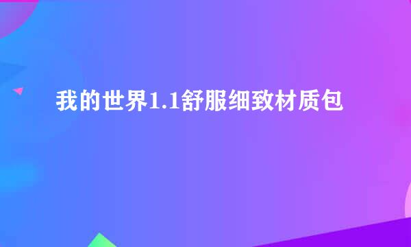 我的世界1.1舒服细致材质包