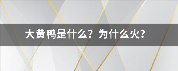 大黄鸭是什么？为什么火？