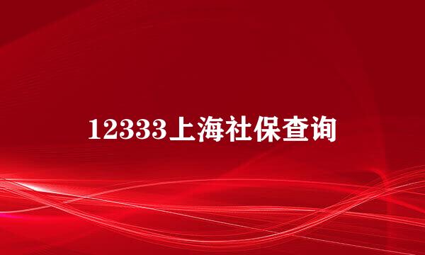 12333上海社保查询