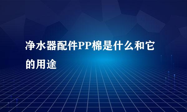 净水器配件PP棉是什么和它的用途