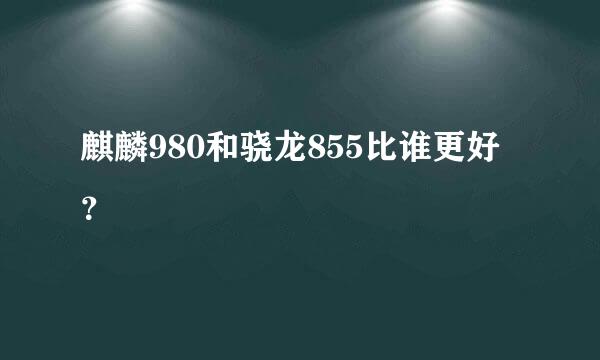 麒麟980和骁龙855比谁更好？