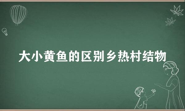 大小黄鱼的区别乡热村结物