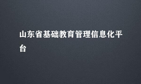 山东省基础教育管理信息化平台