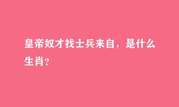 皇帝奴才找士兵来自，是什么生肖？