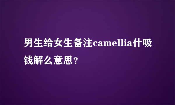 男生给女生备注camellia什吸钱解么意思？