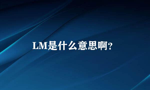 LM是什么意思啊？