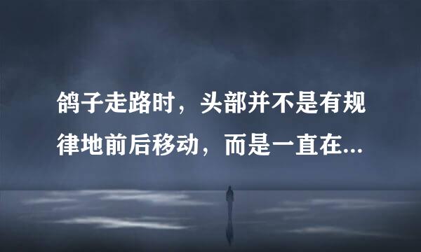 鸽子走路时，头部并不是有规律地前后移动，而是一直在往前伸。行走时，鸽子脖子往前西轴高马宪硫清耐济肥一探，然后，头部保持静止...