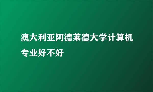 澳大利亚阿德莱德大学计算机专业好不好