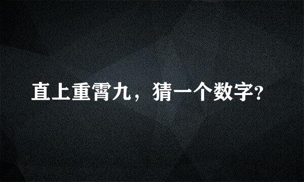 直上重霄九，猜一个数字？