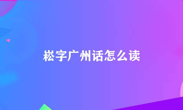 崧字广州话怎么读