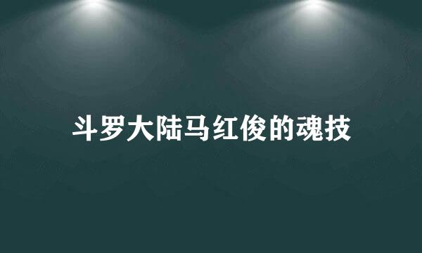 斗罗大陆马红俊的魂技