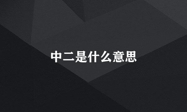 中二是什么意思