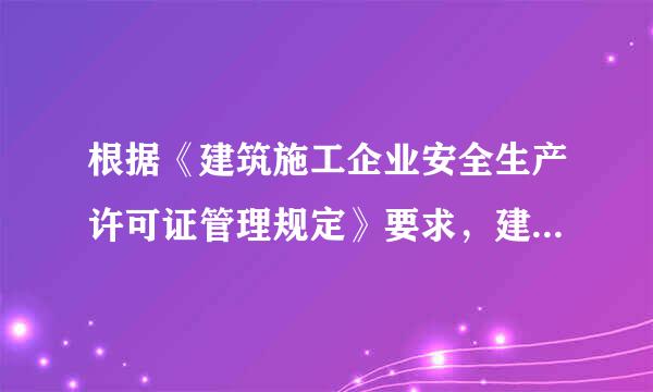 根据《建筑施工企业安全生产许可证管理规定》要求，建筑施工企业取得安全生产许可证应当具备的条件包括(  )。