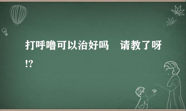 打呼噜可以治好吗 请教了呀!?