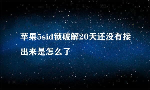 苹果5sid锁破解20天还没有接出来是怎么了