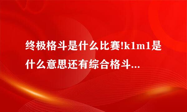 终极格斗是什么比赛!k1m1是什么意思还有综合格斗和终极格斗是一回事吗？