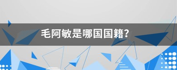 毛阿敏是哪国国籍？